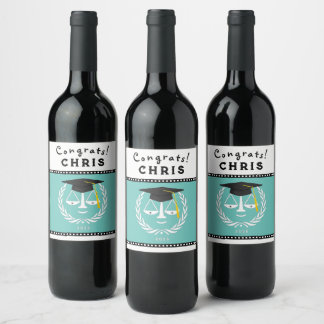 Law School Graduation Party Wine Label