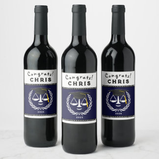 Law School Graduation Party Wine Label