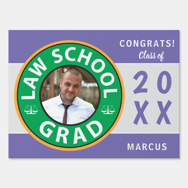 Law School Graduation Photo Yard Sign (Back)