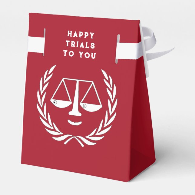 Law School Graduation Red Favor Box (Back Side)