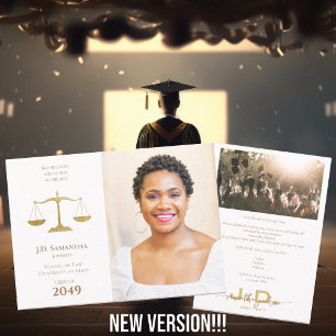 Law School Juris Doctor Photo JD LLD Graduation Invitation