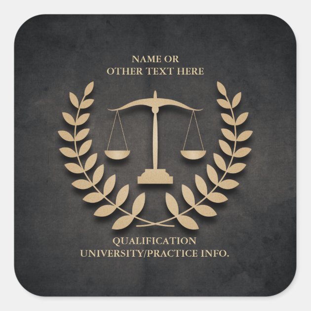 Law School | Justice Scales And Laurel Wreath Square Sticker