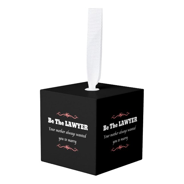 Law School Lawyer Female Graduate - Graduation Cube Ornament (Front Angled)