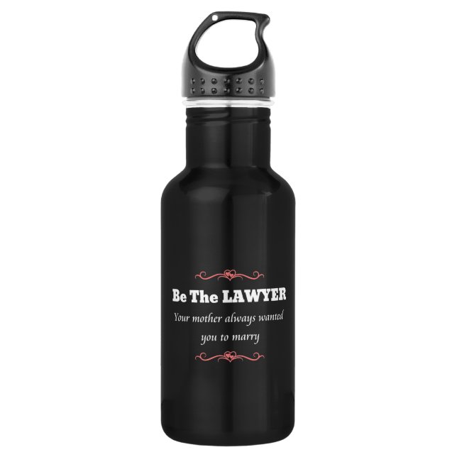 Law School Lawyer Female Graduate - Graduation Stainless Steel Water Bottle (Front)