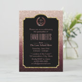 Law School Lawyer Graduation Rose Gold Ombre Invitation (Standing Front)