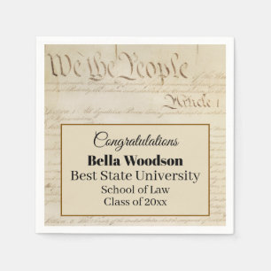 Law School Lawyer Paralegal Graduate Constitution Napkins