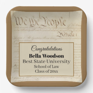 Law School Lawyer Paralegal Graduate Constitution Paper Plates