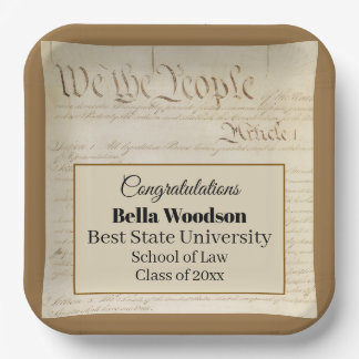 Law School Lawyer Paralegal Graduate Constitution Paper Plates