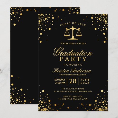 Class of 2018 Law School Graduate Graduation Party Card