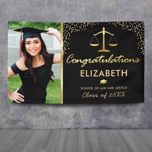 Law School Photo Graduation Party Banner (Creator Uploaded)