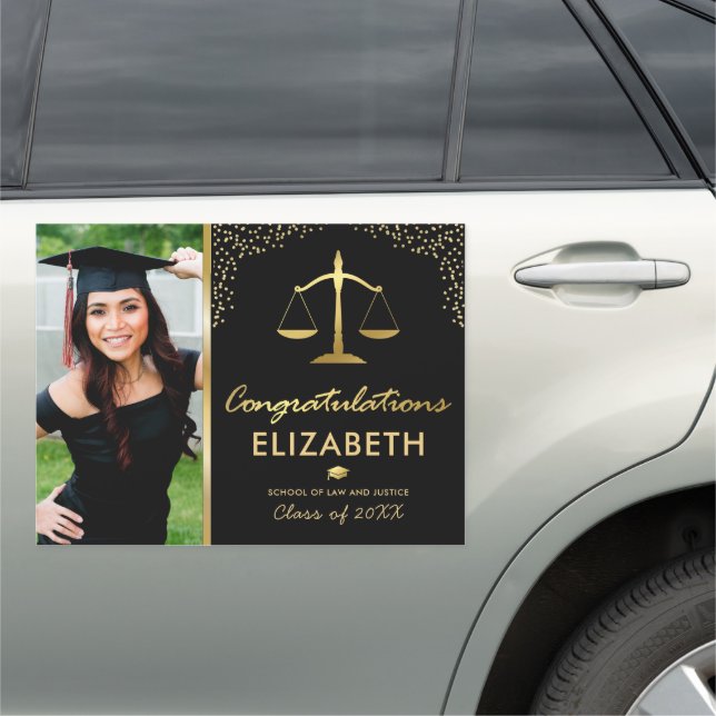 Law School Photo Graduation Party Parade Car Magnet (In Situ)