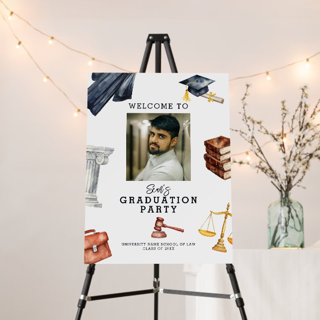 Law School Photo Graduation Party Welcome Foam Board (In Situ (Stand))