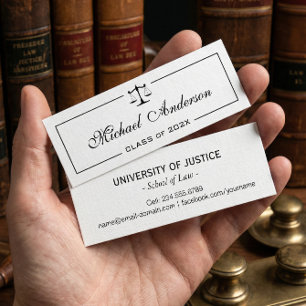 Law School Student Name Card Insert Card