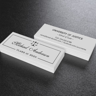Law School Student Name Card Insert Card