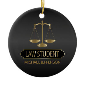 Law Student  - Black and Gold Ceramic Ornament