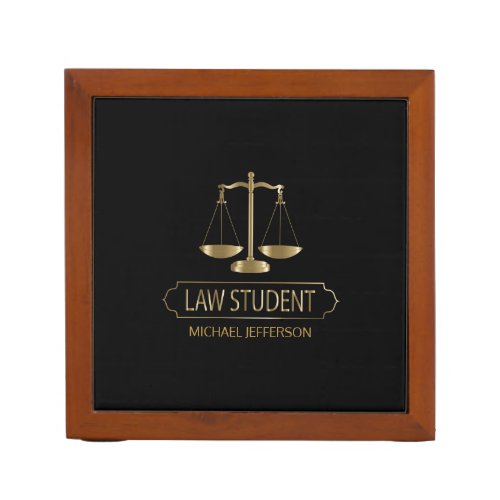 Law Student _ Black and Gold Desk Organizer