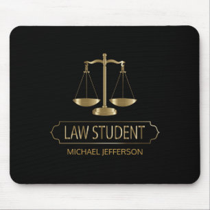 Law Student - Black and Gold Mouse Pad