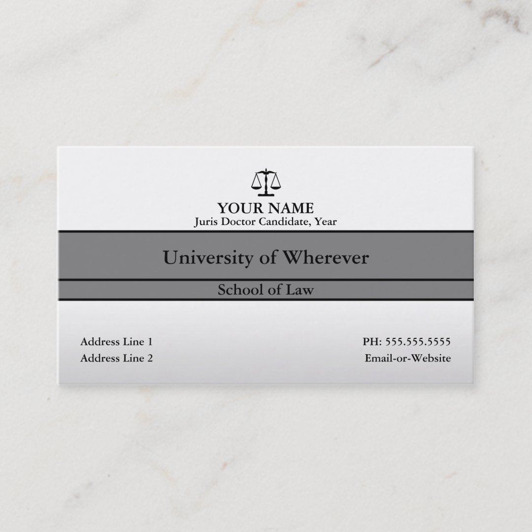 law student business card Zazzle