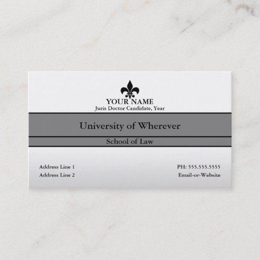 Customizable law student business card