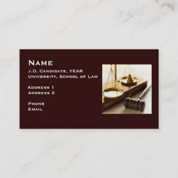 Law Student Business Card 1 by aleonard4 at Zazzle