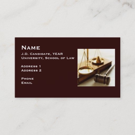Customizable Law Student Business Card 1