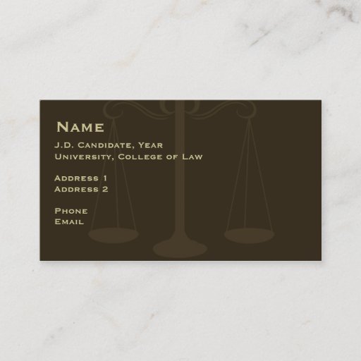 Customizable Law Student Business Card 2