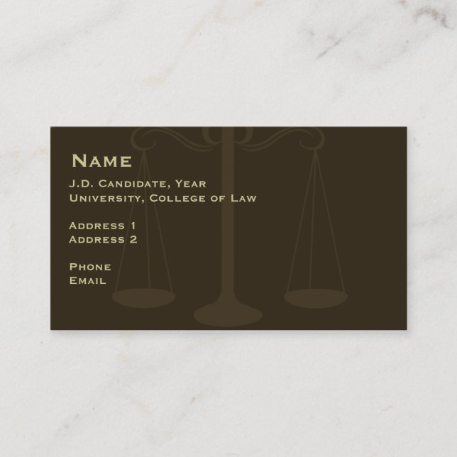 Law Student Business Card 2 (Front)