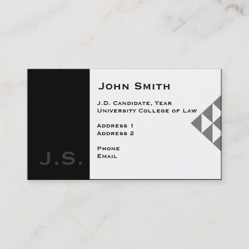Customizable Law Student Business Card 3