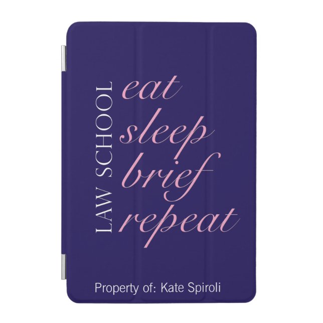 Law Student "Eat Sleep Brief Repeat" Humorous iPad Mini Cover (Front)