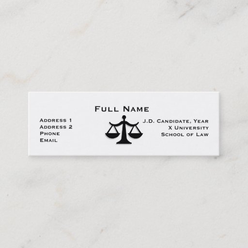 Customizable Law Student Profile Card 1 Business Card Templates