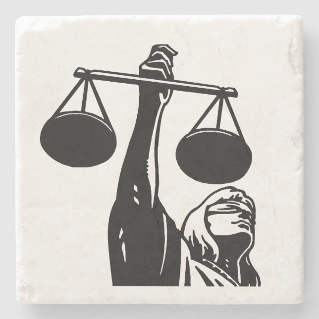 Law Symbol Scale Stone Coaster (Front)