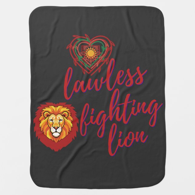 Lawless fighting lion baby blanket (Front)