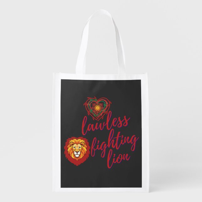 Lawless fighting lion grocery bag (Front)