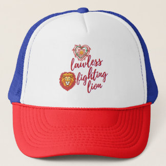 Lawless fighting lion trucker hat