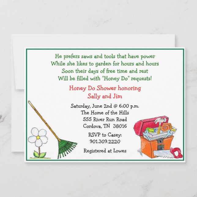 Lawn and Garden Bridal Shower Invitation (Front)