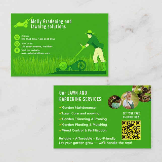 Lawn and Gardening Business Card (Front/Back)