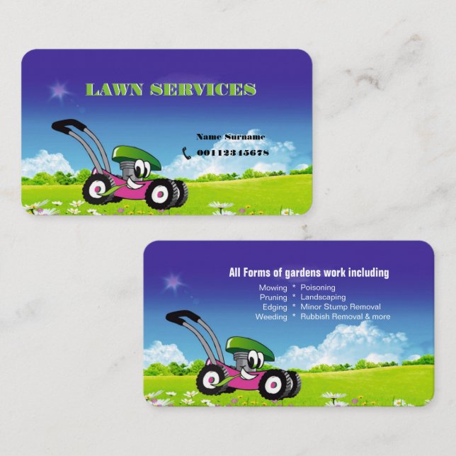 Lawn and landscaping business card (Front/Back)