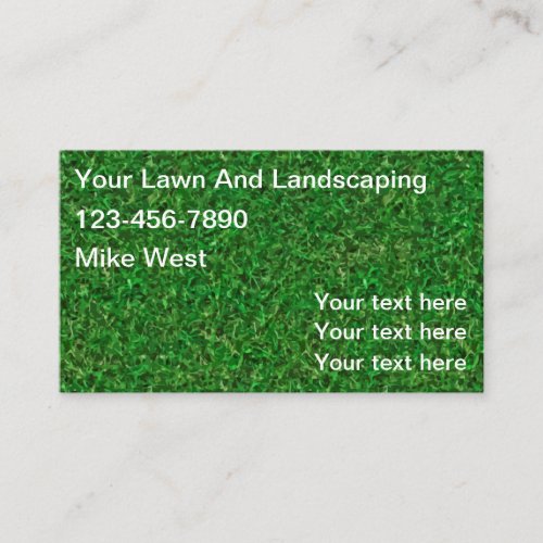Lawn And Landscaping Grass Background Business Card