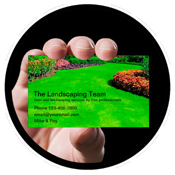 Lawn And Landscaping Modern Business Cards by Luckyturtle at Zazzle