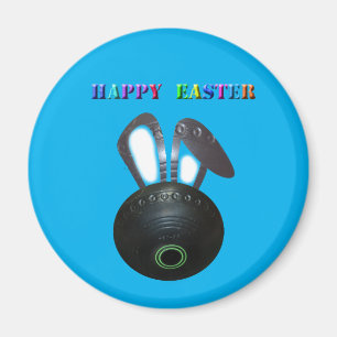 Lawn Bowl Easter Bunny, Fridge Magnet