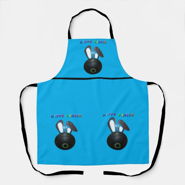 Lawn Bowl Easter Bunny, Full Print Apron (Front)