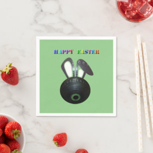 Lawn Bowl Easter Bunny, Paper Party Napkins