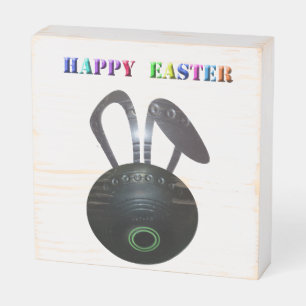 Lawn Bowl Easter Bunny,  Wooden Box Sign