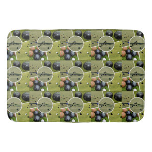 Lawn Bowl Five Picture Collage Memory Foam Bathmat