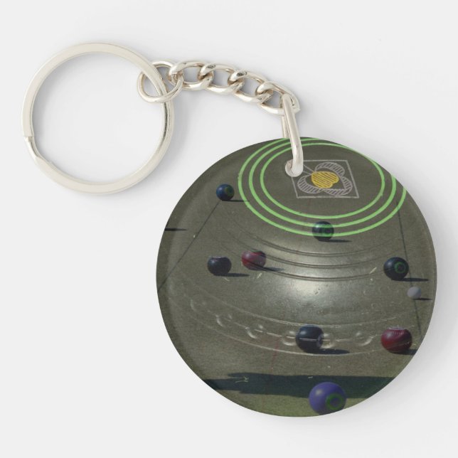 Lawn Bowl With Comp Image On The Top, Keychain (Front)