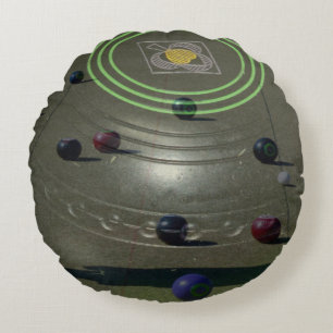 Lawn Bowl With Lawnbowls Image Round Cushion. Pillow