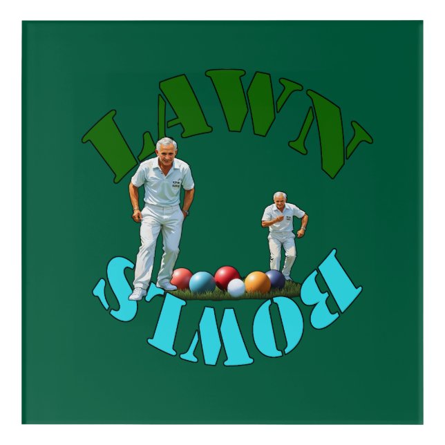 Lawn Bowlers Bowling, Acrylic Print (Front)