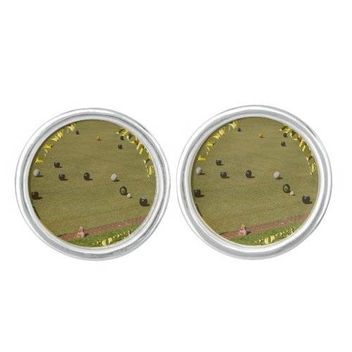 Lawn Bowls 2023 Gold Coin Cufflinks