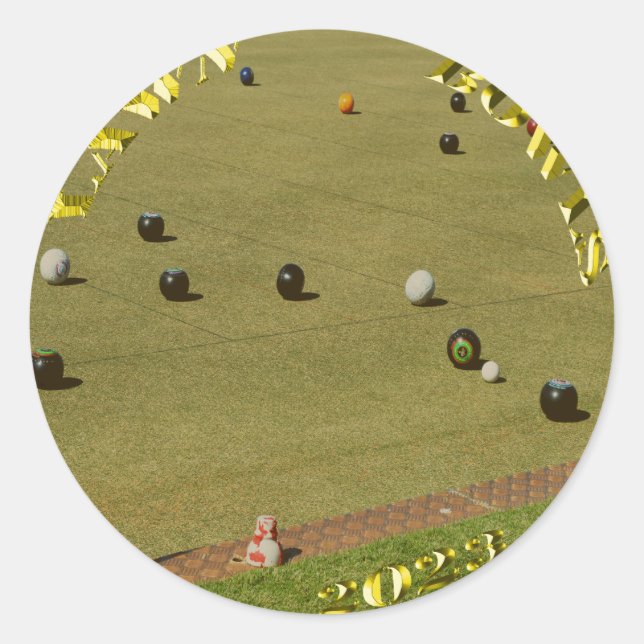 Lawn Bowls 2023 Gold Coin, Round Stickers (Front)