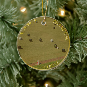 Lawn Bowls 2024 Golden Coin, Ceramic Ornament